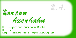 marton auerhahn business card